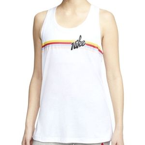 ❤ Nike Scoop Neck Sleeveless White Tank Top